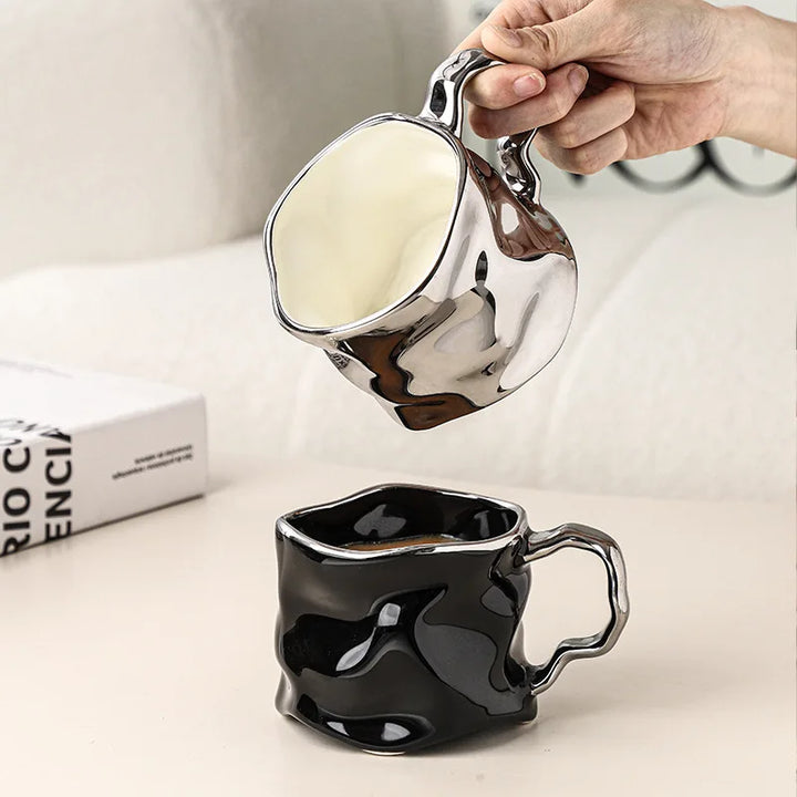 Irregular Ceramic Mugs Creative Coffee Cups Couple's Home Cups Ceramic Mugs Living Room Drinking Utensils Ceramic Mugs Gifts