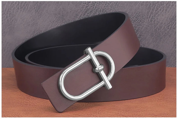 Personality Slide Buckle 3.8cm Cowskin Wide Luxury Strap Men Belts Genuine Leather  Designer Golden Jeans Casual Waistband