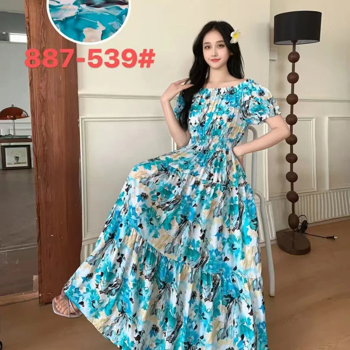 Vestidos Para Mujer Maxi Long Dress native stamps Bohemian Boho Cotton Floral Vintage casual.