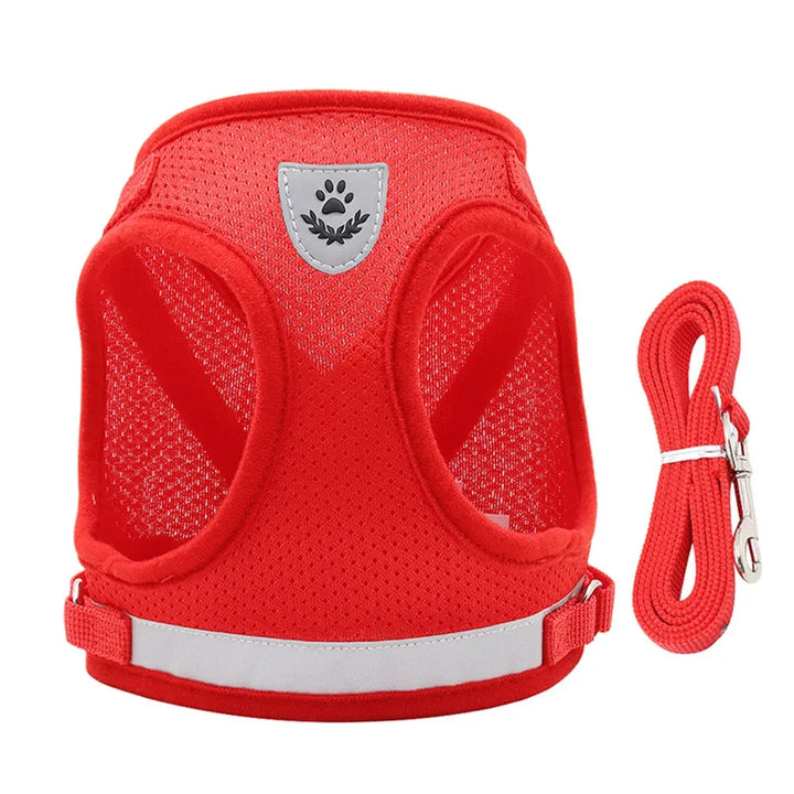 Dog Harness Lead Leash Set Adjustable Reflective Escape Proof Pet Mesh Vest Harness Puppy Dog Collar Small Dog Cat Pet Supplies