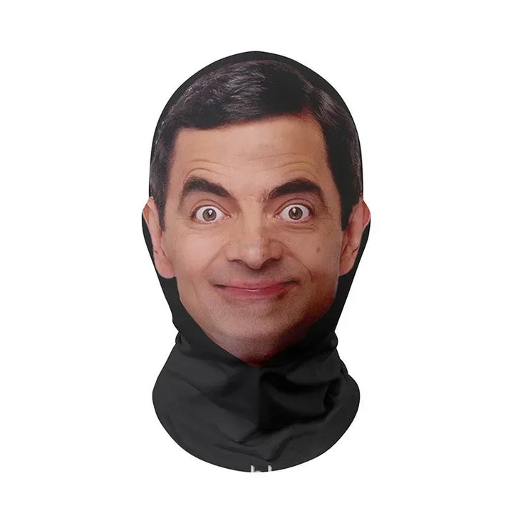 Halloween Cosplay Headwear Fashion Hip Hop Hood Hat Headgear 3D Full Face Mask Elastic Mesh Celebrity Face Mask for Party
