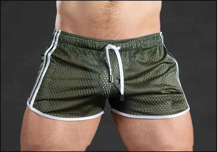 Men Shorts Sport Cool Running Shorts Quick Dry Grid summer Workout Short Pants Breathable Men Fashion Training Swim Beach Shorts