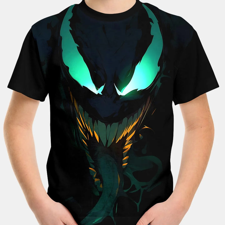Marvels Venom Print Baby Clothing 5 to 14 Years Male Outdoor Clothes for Children Boy Girl Child T-Shirt Top Shirts