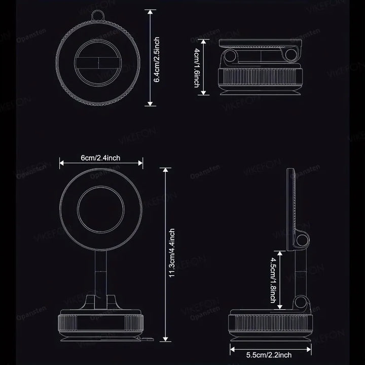 Magnetic Car Phone Holder 360° Rotation Folding With Vacuum Suction Cup For iPhone 12-16 Series Car/Gym/Driving Phone Holder