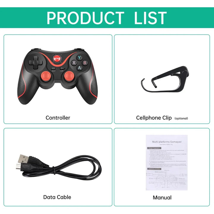 Terios T3 Support Bluetooth Controller Gamepad For Android Phone PC Joystick Controle Wireless Joypad For Switch/PS3 Accessorie