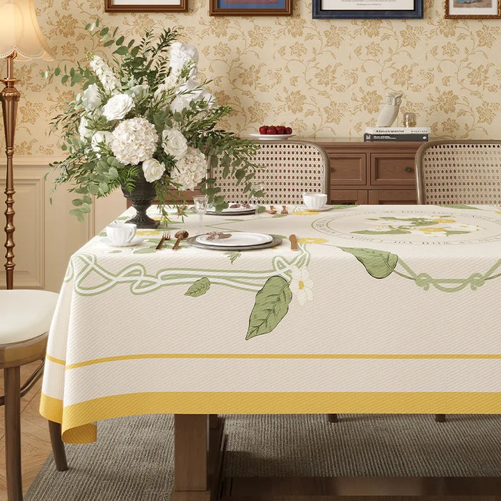 Table Cloth Waterproof Light Luxury Dining Table Tablecloth Rectangular Household Tea Table Cloth American Style Countryside