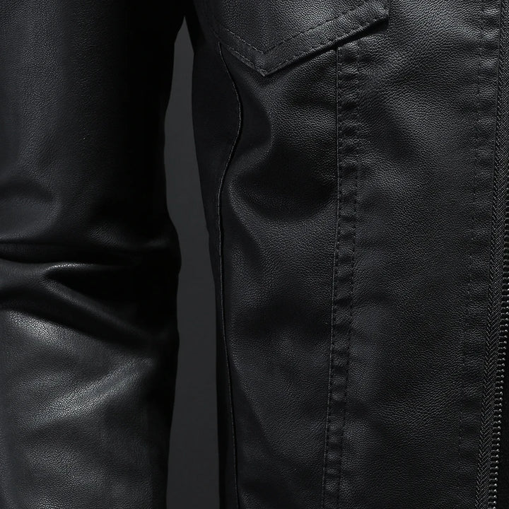 Spring Autumn Mens Leather Jackets Slim Fit Male Fashion Faux Windproof Warm Coats Man Brand Clothing