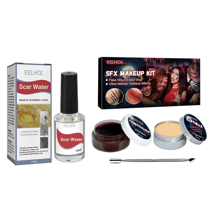 Professional Halloween Makeup Kit Fake Wound Scar Fake Blood Paint Scar Wax Halloween Special Effect Make Up Halloween Cosmetics