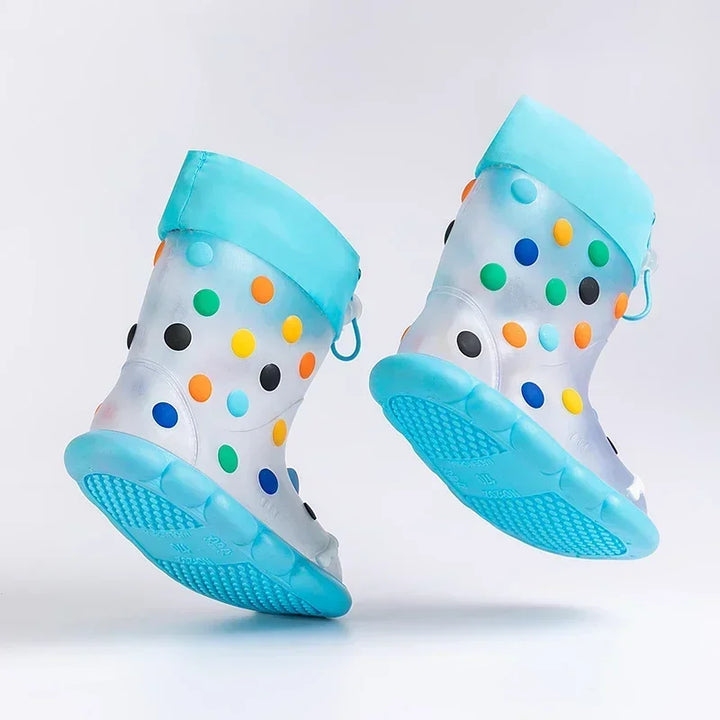 Anti-Slippery Rain Boots Kids Fashion Casual Waterproof Boys Girls Print Cartoon Children PVC Soft Soles Shoes 2025 Summer