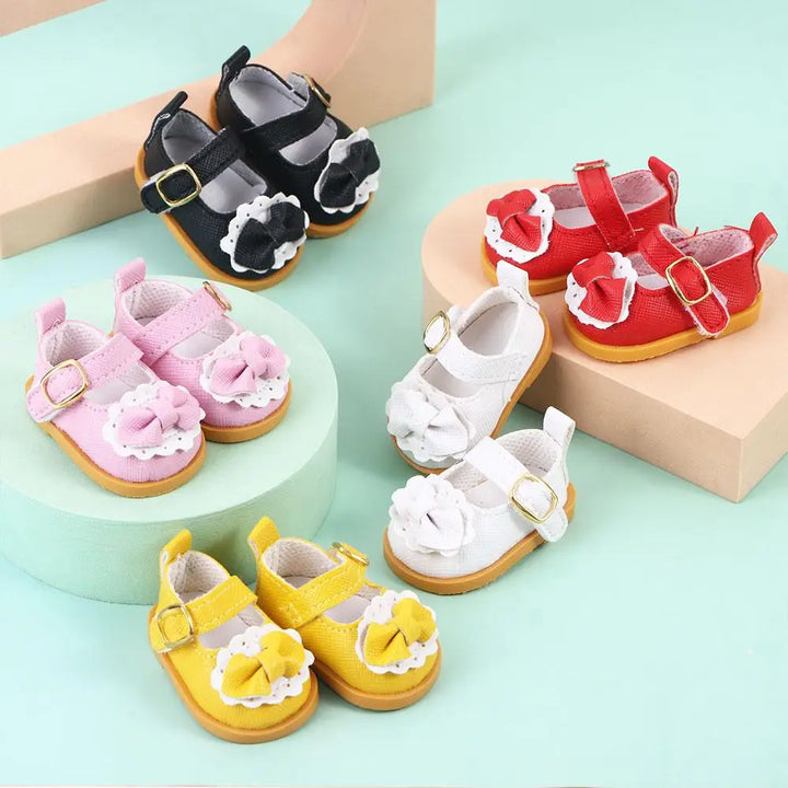 Kids Toy DIY Doll 14 Inches Cotton Doll 5.5cm Handmade Boots Mini Bow Shoes Doll Casual Shoes Doll Leather Shoes Doll Shoes