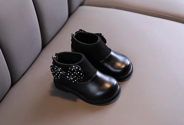 ботинки Kid Shoe Kid Plush Fashion Boots 2023 New Soft Leather Boot Versatile Ankle Boot Soft Soled Girl Boots Kids Cotton Boots