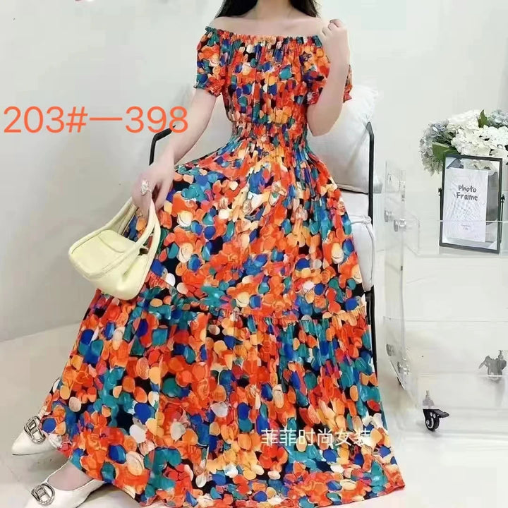 Vestidos Para Mujer Maxi Long Dress native stamps Bohemian Boho Cotton Floral Vintage casual.