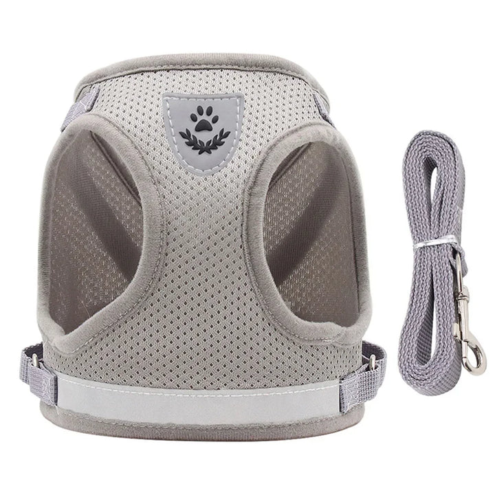 Dog Harness Lead Leash Set Adjustable Reflective Escape Proof Pet Mesh Vest Harness Puppy Dog Collar Small Dog Cat Pet Supplies