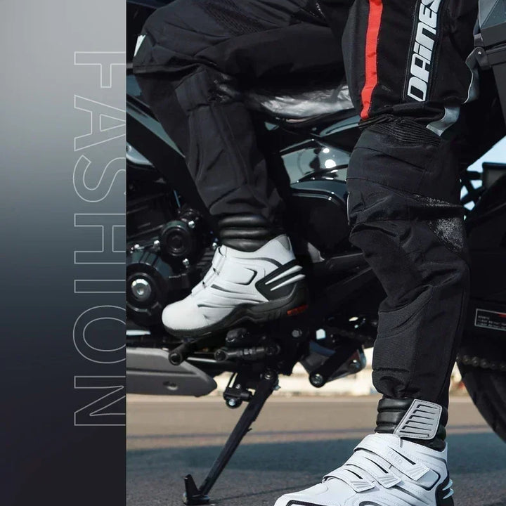 Boots Motorbike Racing Ankle Men Leather Motos Breathable Anti Slip Wear-resistant Riders Length Shoes 2025 New Motorcycle Boots