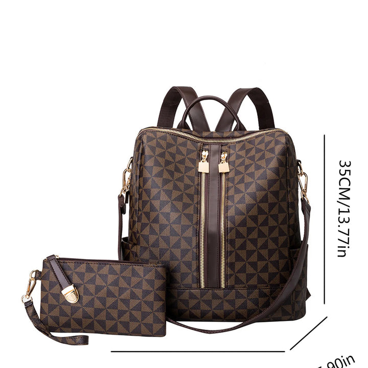 2pcs Backpack And Handbag Set, For Women, Waterproof Double Shoulder Crossbody Bag, Women's Travel Send Co