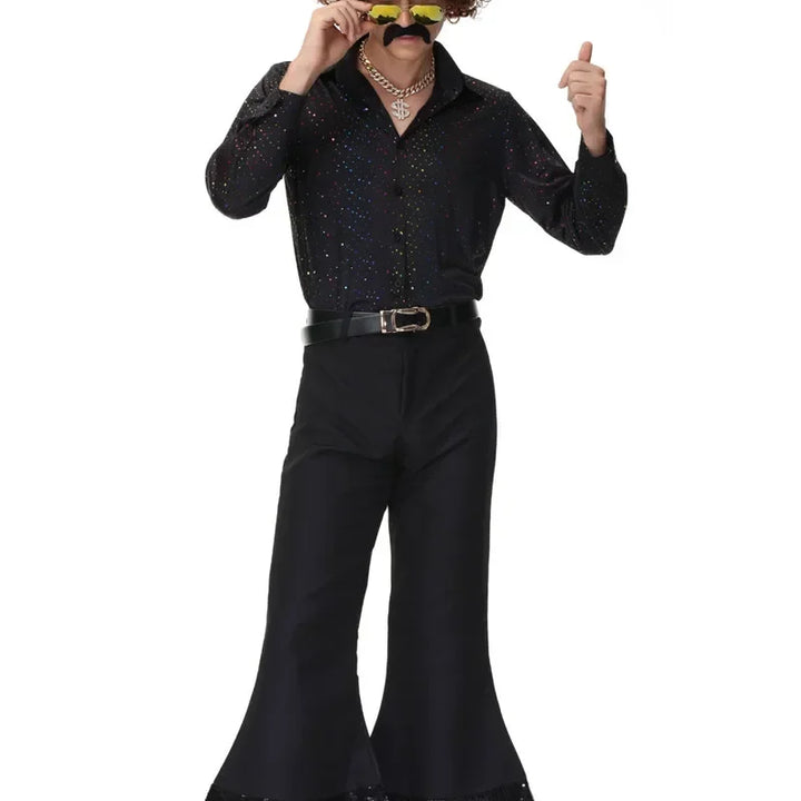 70's Disco Couple Costume Halloween Cosplay Costumes Vintage 80's Hippies Costume Men Women Music Festival Party Outfits