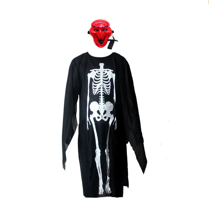 scary halloween costumes adults fantasia cosplay masque LED scream ghost horror mask children black skeleton costume suit