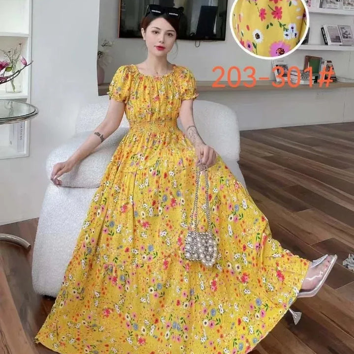 Vestidos Para Mujer Maxi Long Dress native stamps Bohemian Boho Cotton Floral Vintage casual.