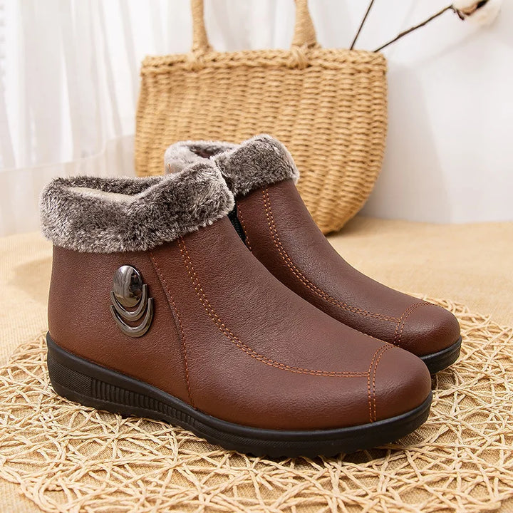 Women's Boots 2024 New Arrival Winter Snow Booties Female Fur Ankle Boots Waterproof Winter Warm Plush Shoes Non-slip Mom Bota