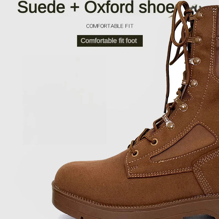 New Brand Leather Man Tactical Combat Boots Men Outdoor Hiking Desert Boots Breathable Male Ankle Boots