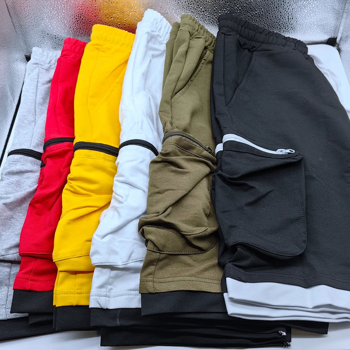 Men’s Summer Cargo Shorts 🟡
Stay cool and active in these breathable cotton shorts. Perfect for workouts, jogging, or casual wear. Features multiple pockets for convenience and style.