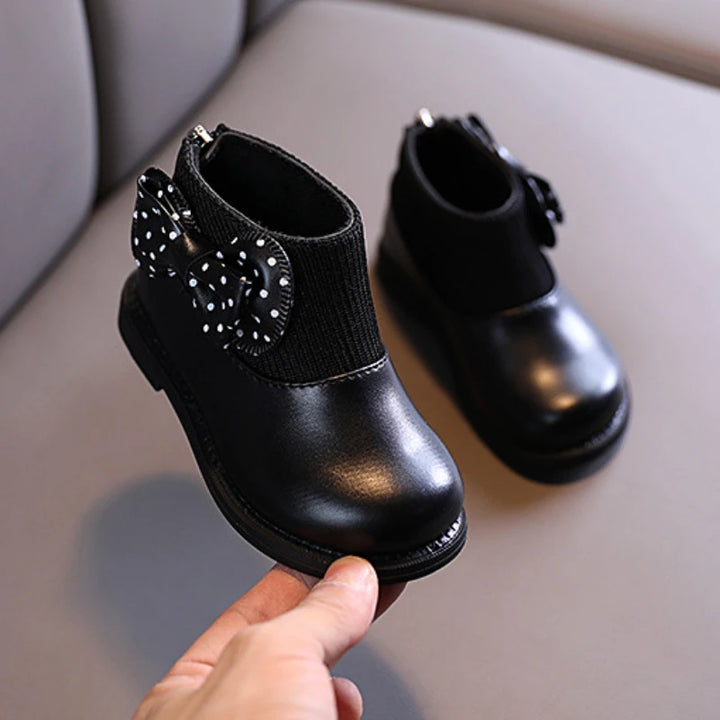 ботинки Kid Shoe Kid Plush Fashion Boots 2023 New Soft Leather Boot Versatile Ankle Boot Soft Soled Girl Boots Kids Cotton Boots