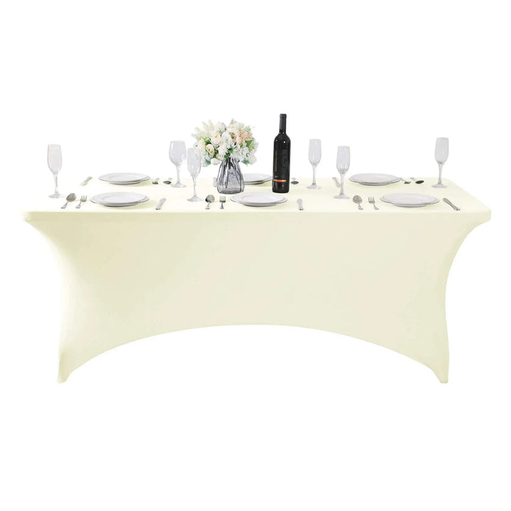 1Pc Spandex Table Cover for 6FT/4FT Table Universal Fitted Stretch Tablecloth for Party, Banquet, Wedding and Events