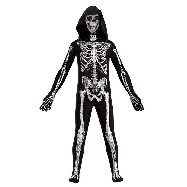 Creepy & Cool!
A spooky skull print with hood makes this the perfect pick for Halloween fun. Lightweight, comfy, and scary in all the right ways.
💀 Includes: Hooded skull outfit
🎃 Occasions: Halloween, school events, cosplay
👻Skull,horror, game cosplay
