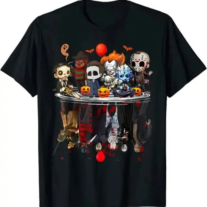 Horror Movies Character Halloween Clothes Costume Gift T-Shirt Gothic Graphic Tee Top Short Sleeve Women Clothing Y2k Tops