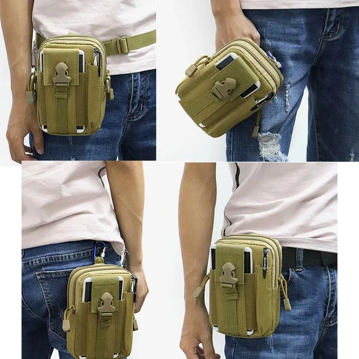 Mobile Phone Case Pouch Waist Bag Waterproof Nylon Multifunction Casual Men Waist Pack Male Small Bag