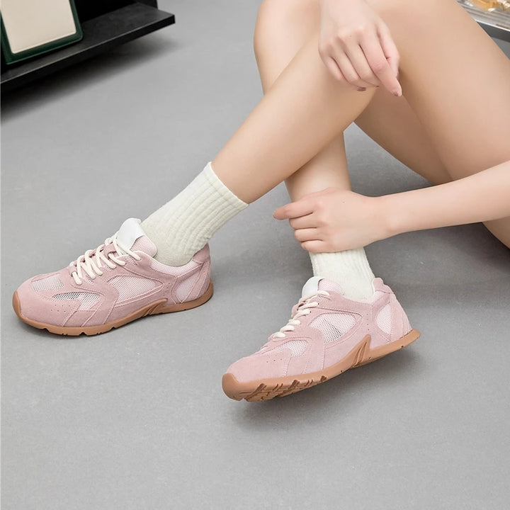 Women Sneakers Spring Summer Wear New Genuine Leather Retro Fashion Casual Flats Women Lace-up German Training Shoes Women