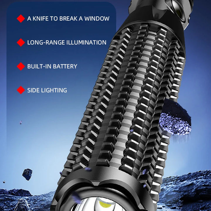 Wolf Tooth Lamp Rod Strong Light Charging Outdoor Super Bright Multi Functional Vehicle Retractable Self Defense Window Patrol