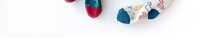 5 Pairs Autumn Winter New Style Children's Socks Mid-high Long Dinosaur Cartoon Design Boys Girls Baby Cartoon Socks Wholesale