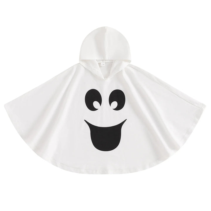 Kid Disfraz Halloween Costume Ghost Print Hood Cape Cosplay Clothes Cloak for Baby Boys and Girls Carnival Fancy Dress Up Party