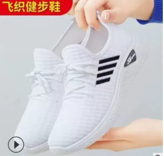 Women's light running shoes,Adult sneakers,  net shoes, comfortable soft soled sneakers, women's breathable casual single shoes
