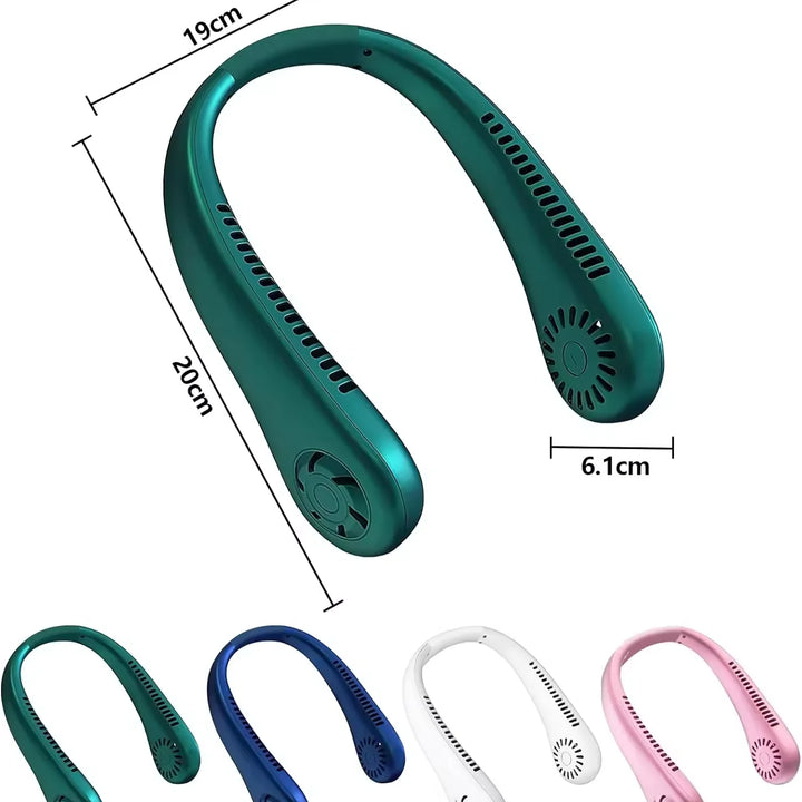 Leafless hanging neck fan, mini portable usb fan, super strong wind, silent natural wind, rechargeable hot sale