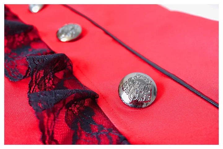 Halloween Cosplay Costumes Medieval Victorian Women Outwear Steampunk Gothic Tailcoat Button Retro Lace Long Pirate Jackets Coat