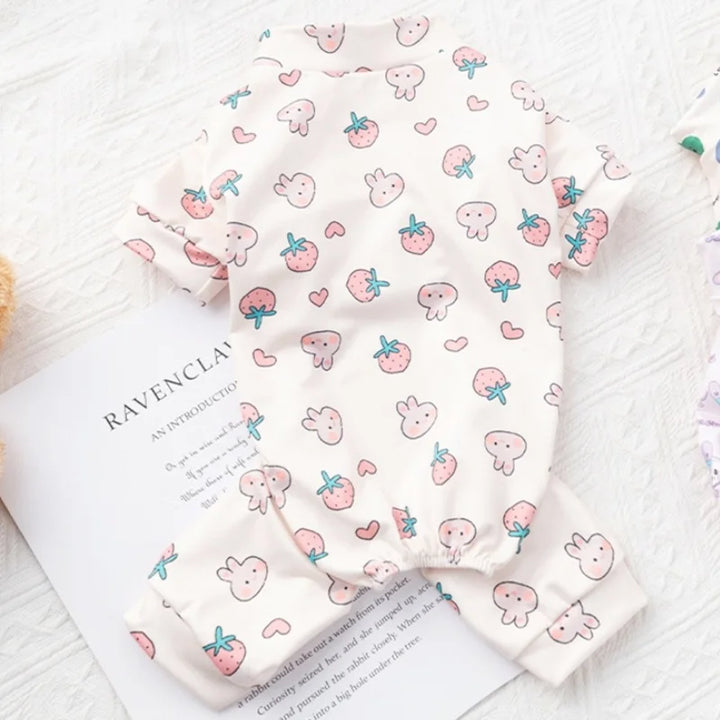 Pet Dog Clothes for Small Dogs Soft Warm Dog Jumpsuits Fashion Print Puppy Pajamas Cute Cat Sleepingwear Pet Onesie Dog Overalls