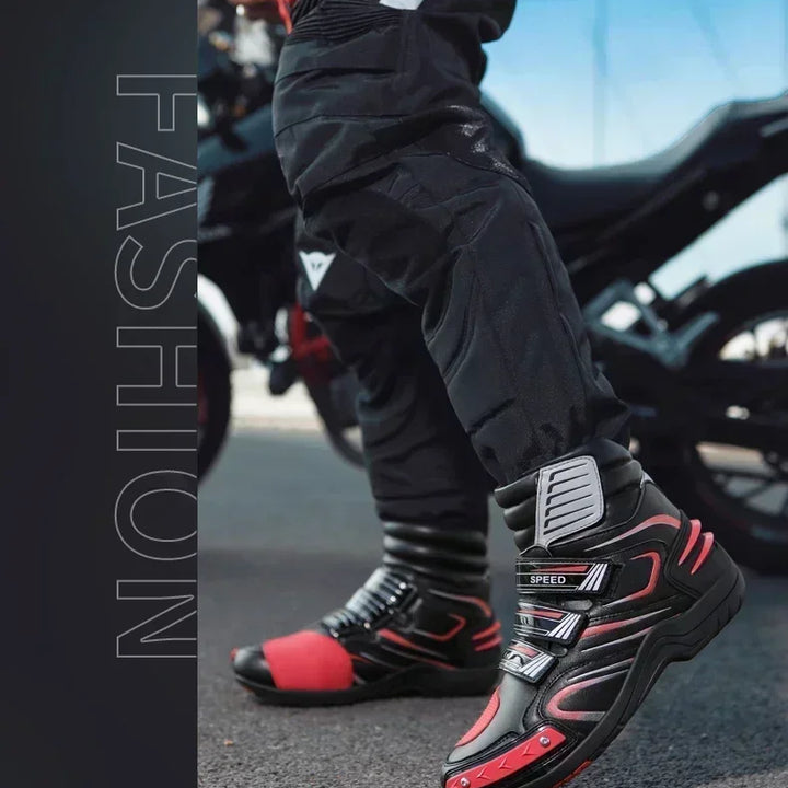 Boots Motorbike Racing Ankle Men Leather Motos Breathable Anti Slip Wear-resistant Riders Length Shoes 2025 New Motorcycle Boots