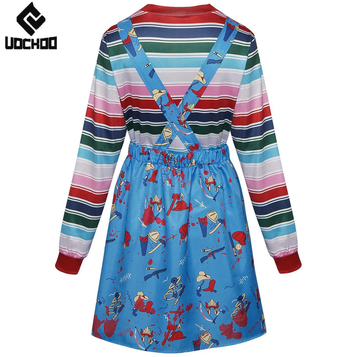 Halloween Baby Ghost Dress Horrible Bloody Dress Movie Cospaly Costume Day of The Dead Two-Piece Set Women Carnival Wear