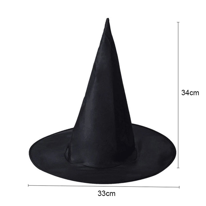 Halloween Witch Hat Black Folds Wizard Hats for Women Men Masquerade Party Carnival Costume Cosplay Props Halloween Decorations