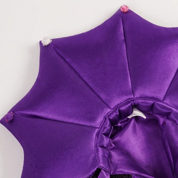 Cute Star Pet Witch Cloak Cloth Purple Halloween Pet Cloak Witch Hat Soft Dog Witch Costume Cat