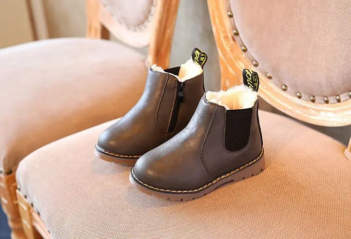 Kids Casual Boots Non-slip Wear-resistant Children Shoes Handsome Fashion Babies Warmly Shoes Girls Boys Soft Bottom Footwear