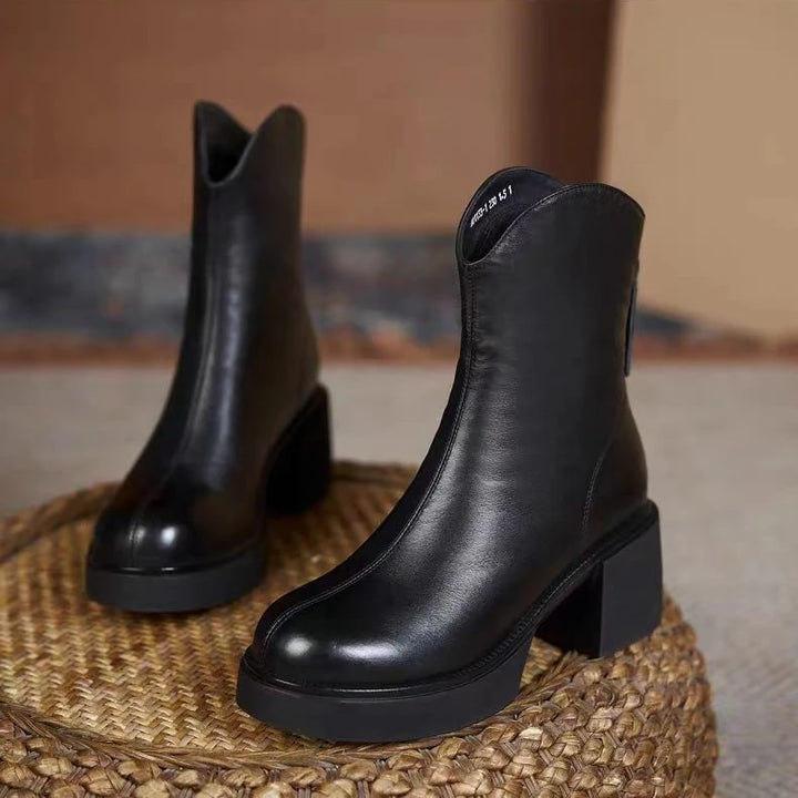 Women's Shoes Chelsea Boots Woman Winter 2024 Cute Trend Elastic Half Promotion Genuine Leather On Offer With High Quality New