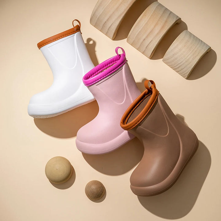 Korean INS Children's Rain Boots Bear Baby Anti-slip Waterproof Light Weight Unisex Kids Shoes Soft Sole Easy to Wear And off
