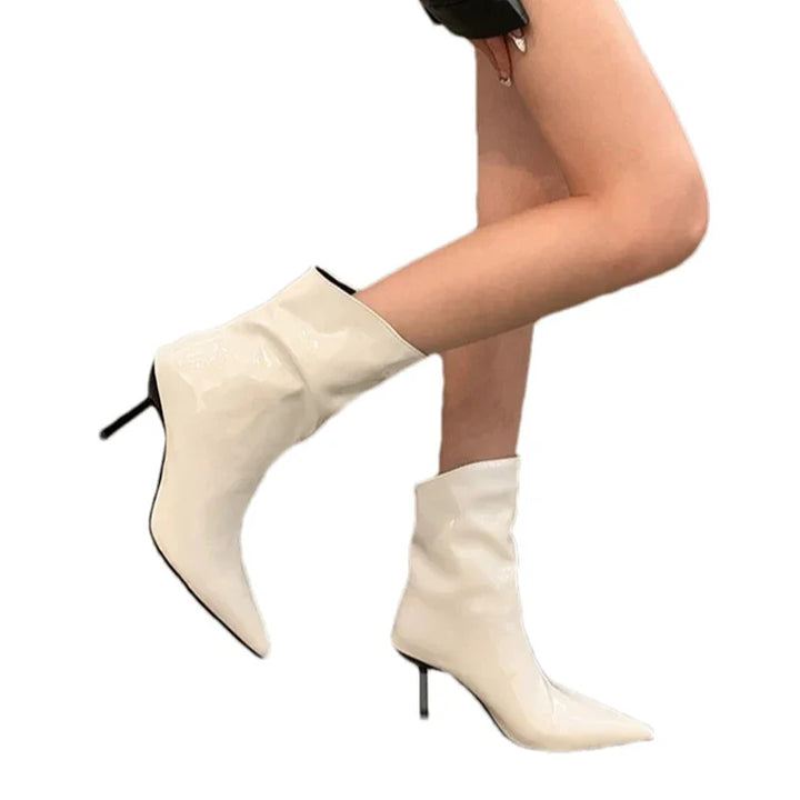 New Women High Heels Ankle Boots Sexy Pointed Toe Shoes 2024 Winter Fashion Chelsea Boots Women Shoes Pumps Casual Mujer Botas