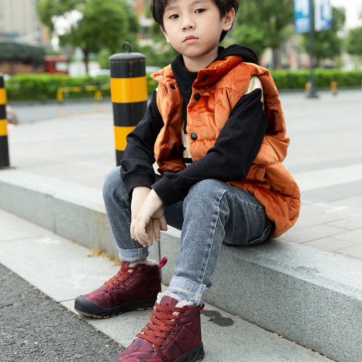 Waterproof Winter Children Snow Boots Warm Outdoor Shoes Boy Girl Short Boots Fashion Comfortable Non-Slip Sneakers Kids Boots