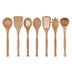 7pcs Wood Kitchen Utensils Set with Bamboo Joint Design Nature Wooden Spaghetti Spoons Wok Spatula for Cooking Accessories