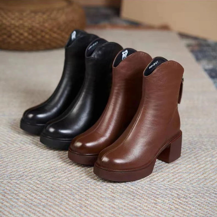 Women's Shoes Chelsea Boots Woman Winter 2024 Cute Trend Elastic Half Promotion Genuine Leather On Offer With High Quality New