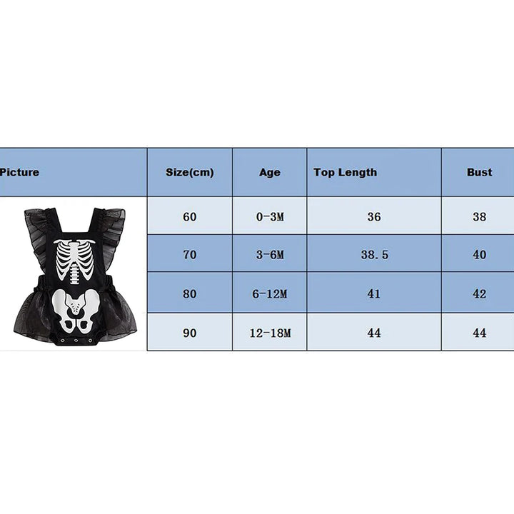 Baby Clothing Girl Halloween Romper Skeleton Print Ruffles Jumpsuit for Newborn Cute Clothes